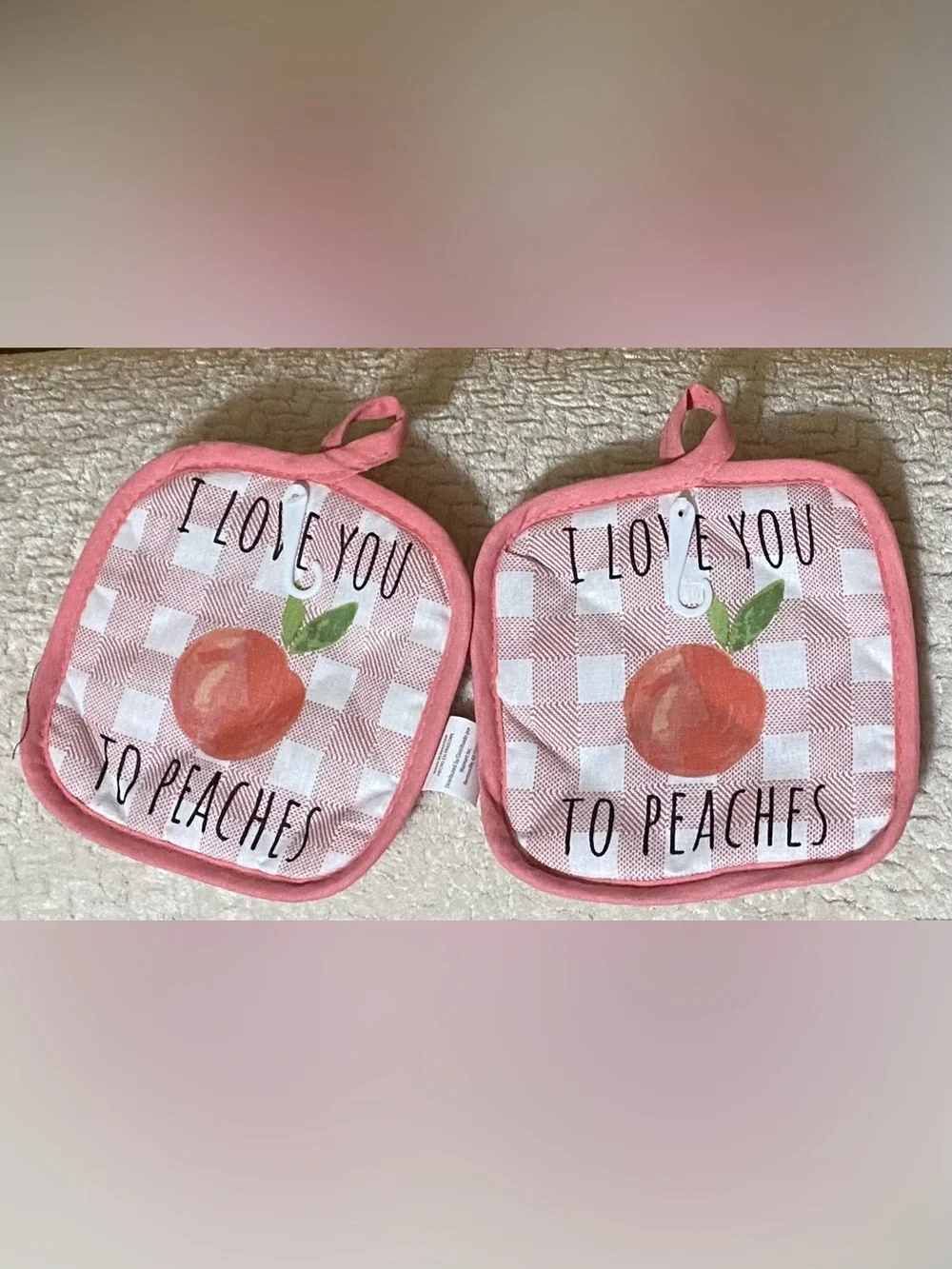 Peach Potholders